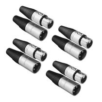 Kit 04 Xlr Fêmea + 04 Xlr Macho 3 Pinos Niquelados Roxtone Cor Prateado Com Preto Kit 04 Xlr Fêmea + 04 Xlr Macho 3 Pinos Niquelados Roxtone Cor Prateado Com Preto