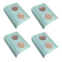 Kit 04un Esteiras Para Braço De Sofá Com Porta Copos Alumínio Azul Bebe.
