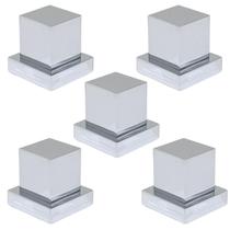 Kit 05 Acabamento Metal Quadrado Registro Base Deca Cromado