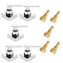 Kit 05 Acabamento Reg Quadrado C73 Cromado Pressão Docol