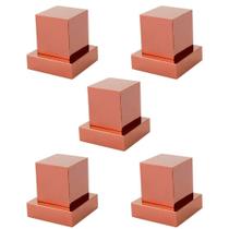 Kit 05 Acabamentos Registro Volante Quadrado Metal Rose