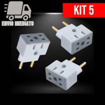 Kit 05 Adaptador de Tomada BOB Esponja 10A e 20A