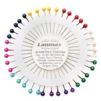 Kit 05 Alfinete de Costura Artesanato Cabeça de Pérolas Coloridas em Disco - AC40