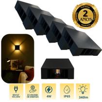 Kit 05 Arandela Trevo 4 fachos Ajustáveis Direcionáveis Led 4w Branco Quente 3000k Completa