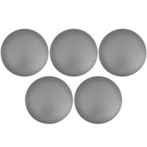 Kit 05 Assentos Redondo Banqueta Cadeira Estofados Poltronas H02 material sintético Cinza 25 cm - Lyam Decor