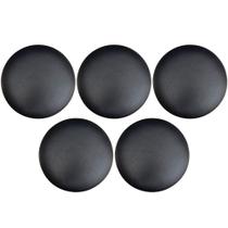 Kit 05 Assentos Redondo Banqueta Cadeira Estofados Poltronas H02 material sintético Preto 30 cm - Lyam Decor