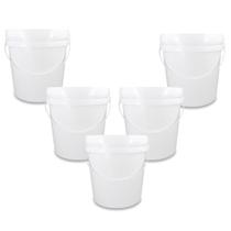 Kit 05 Baldes Plástico 3,6L Atóxico com Tampa Hermética e Alça para Armazenamento Alimentos Bebidas Kit 05 Baldes Plástico 3,6L Atóxico com Tampa Hermética e Alça para Armazenamento Alimentos Bebidas