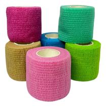 Kit 05 Bandagem Elástica Flexível 5cm E 4,5m cor verde água