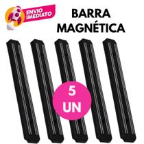 Kit 05 Barra Magnética 50Cm Imã Suporte Utensilios Organizador Facas Tesoura Ferramentas