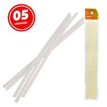 Kit 05 Bastão de Silicone Cola Quente Fino Transparente - Rio Tijuca