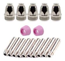 Kit 05 Bicos 10 Eletrodos 2 Bocais Tocha De Corte Plasma Ag60