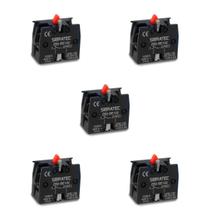 Kit 05 Blocos de Contato ZB2-BE102 1NF Para Botões e Seletoras Vermelho Sibratec
