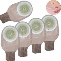 Kit 05 Bolsa Colostomia Discreta 70mm Com Carvao Ativado