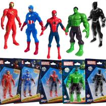 Kit 05 Bonecos Colecionáveis Marvel Avengers Vingadores Brinquedos