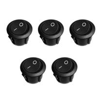 Kit 05 Botão Interruptor Liga Desliga Redondo Várias Cores