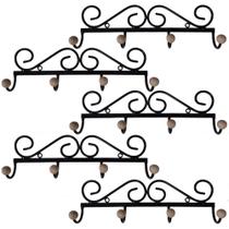 Kit 05 Cabideiros de Parede Tradicional com 4 Ganchos - Oferta de Fábrica Kit 05 Cabideiros de Parede Tradicional com 4 Ganchos - Oferta de Fábrica