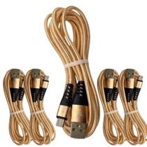 Kit 05 cabo celular 3.1a flexivel usb-c 1mt inova dourado Kit 05 cabo celular 3.1a flexivel usb-c 1mt inova dourado