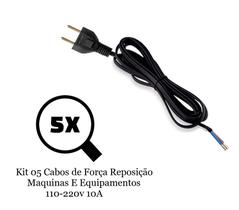 Kit 05 Cabos de Força Reposição Maquinas E Equipamentos 110-220v 10A