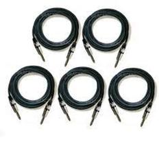 Kit 05 Cabos P10 P10 1 Metro Para Instrumentos E Audio