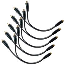 Kit 05 Cabos Rca Y 2 Machos + 1 Femea 30cm 5mm Storm Tech Preto Kit 05 Cabos Rca Y 2 Machos + 1 Femea 30cm 5mm Storm Tech Preto