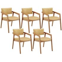 Kit 05 Cadeiras Para Sala De Jantar Estar Living Giorgia L02 material sintético Casco Fendi - Lyam Decor