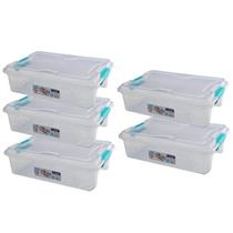 Kit 05 Caixa Organizadora Multiuso 10 Litros com Trava Usual Kit 05 Caixa Organizadora Multiuso 10 Litros com Trava Usual