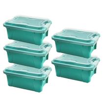 Kit 05 Caixa Organizadora Multiuso 5 Litros com Travas Usual Kit 05 Caixa Organizadora Multiuso 5 Litros com Travas Usual