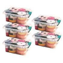 Kit 05 Caixa Organizadora Multiuso 5 Litros com Travas Usual Kit 05 Caixa Organizadora Multiuso 5 Litros com Travas Usual