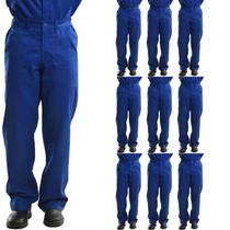 Kit 05 Calças Profissional Uniforme Trabalho Pesado Brim Metade Elástico