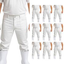 Kit 05 Calças Profissional Uniforme Trabalho Pesado Brim Metade Elástico