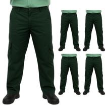 Kit 05 Calças Profissional Uniforme Trabalho Vigilante Cargo C/ Bolso Verde Musgo Kit 05 Calças Profissional Uniforme Trabalho Vigilante Cargo C/ Bolso Verde Musgo
