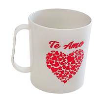 Kit 05 Canecas Te amo Coração Presente Namorados Plástico