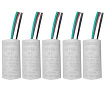Kit 05 capacitor permanente duplo 4 6 uf 250v sibratec