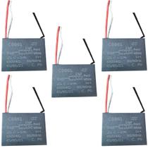 Kit 05 capacitor polipropileno 1,5 2,5x450v quadrado cbb61
