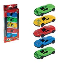 Kit 05 Carrinhos Sportes Car Racing MINI - Roda Livre - Corrida Cor Variadas - PANAMI