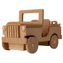 Kit 05 carro carrinho madeira mdf cru Jeep Willys brinquedo