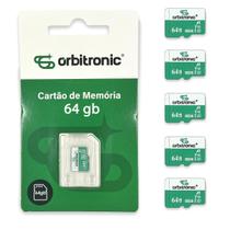 Kit 05 Cartão De Memória De 64gb Classe 10 U3 Orbitronic