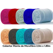 Kit 05 Cobertor Manta Lisas Casal Microfibra 1,80 x 2,00 Mantinha