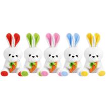 Kit 05 Coelhos Páscoa Bonecos Decorativos Pelúcia 30cm Fofo Presente