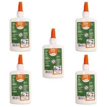 Kit 05 Cola Branca Líquida Universal 90g Escolar Leo & Leo Papelaria Material Escolar Infantil Artesanato