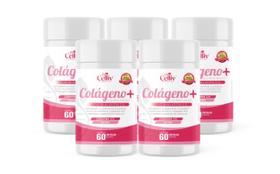 Kit 05 Colágeno Hidrolisado + Ácido Hialurônico + Coenzima Q10 + Biotina 60 Cáps 500mg