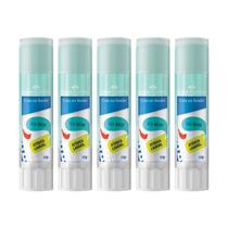 Kit 05 Colas Bastão 10g Colorida Azul Faber Castell