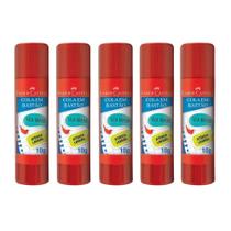 Kit 05 Colas Bastão Lavável 10g - Faber Castell