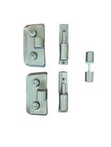 Kit 05 com Dobradiças Automáticas e Puxador para Box de Vidro de Abrir Polímero Resistente com Pintura Eletrostática Cores Variadas