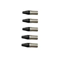 Kit 05 Conector Linha Xlr Plug Macho 3 Polos Wireconex WC-1013