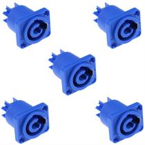 Kit 05 Conectores Sepakon Powercon Femea Painel 3 Polos