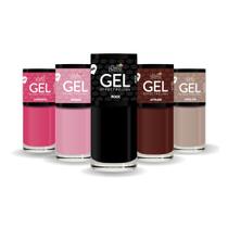 Kit 05 Esmaltes Efeito Gel (832 842 843 845 810 cores) Bella Brazil