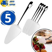 Kit 05 Espátula em Inox Para Cortar Bolo Torta Salgada Pizza Com Serra Grande Linha Recife Kit 05 Espátula em Inox Para Cortar Bolo Torta Salgada Pizza Com Serra Grande Linha Recife