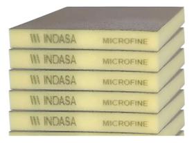 KIT 05 ESPONJA ABRASIVA BEGE AUTOMOTIVA DUPLA FACE MICRO FINA GRAO 1200 INDASA - Cor: Bege