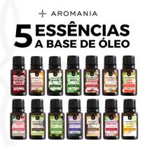 Kit 05 Essências 10ml a Base de Óleo Para Difusor, Home Spray e Aromatizador de Ambientes